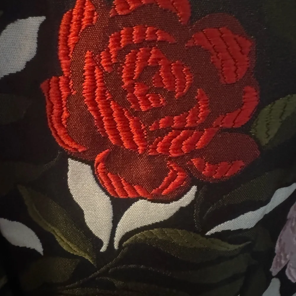 Kate Spade Floral Puff Sleeve Peplum Top - Red and Pink